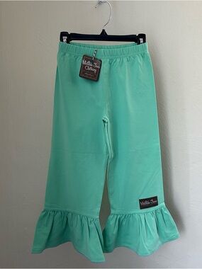 NWT Matilda Jane Mint Green Big Ruffle Pants Girls Size 6